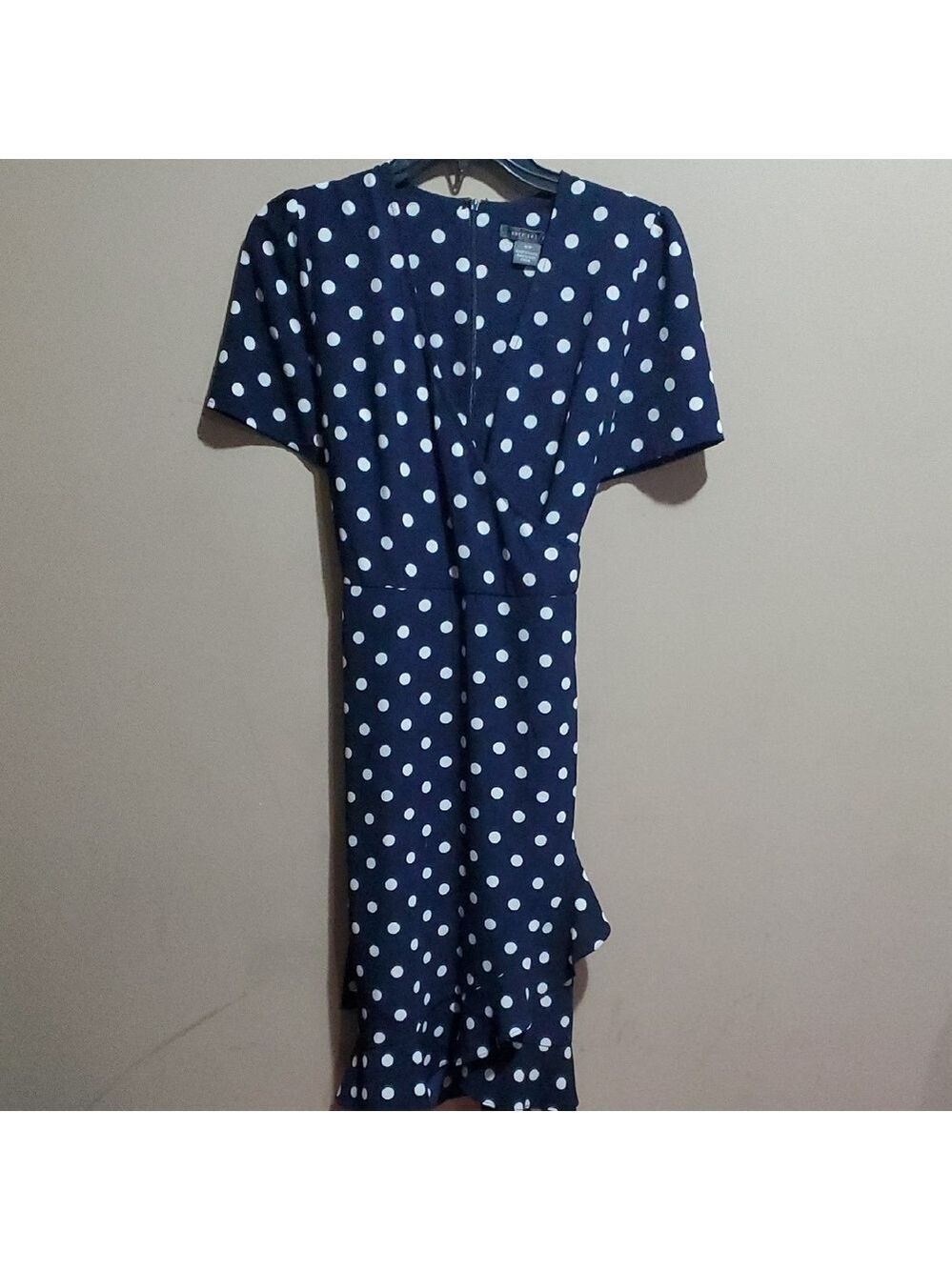Suzy Shier Navy Polka Dot Dress Size Small